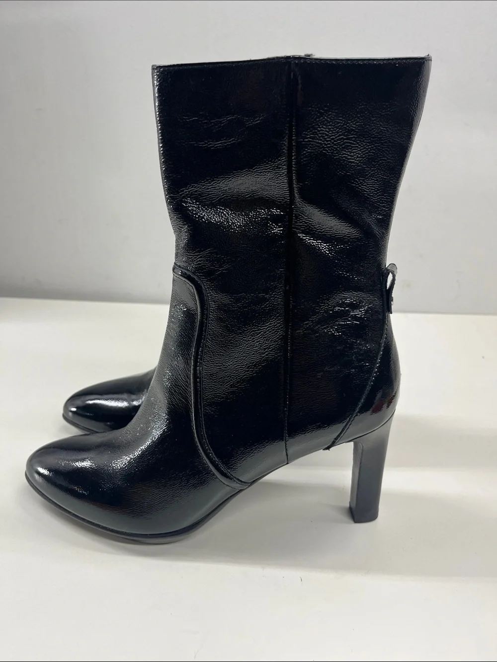 New Aquatalia Renisa Leather Boots in Black Leather Size 10